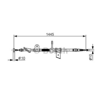 palancas cables frenado - Cable de accionamiento, freno de estacionamiento BOSCH 1987477624