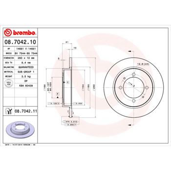 discos de freno coche - Disco de freno BREMBO 08704210