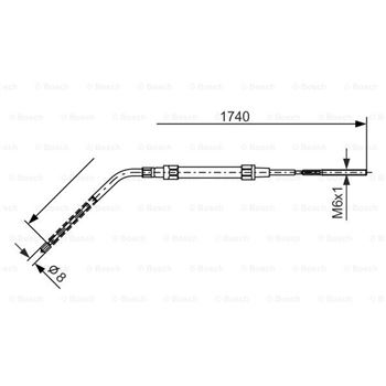 palancas cables frenado - Cable de accionamiento, freno de estacionamiento BOSCH 1987477689