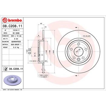 discos de freno coche - Disco de freno BREMBO 08C20811
