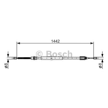 palancas cables frenado - Cable de accionamiento, freno de estacionamiento BOSCH 1987477643