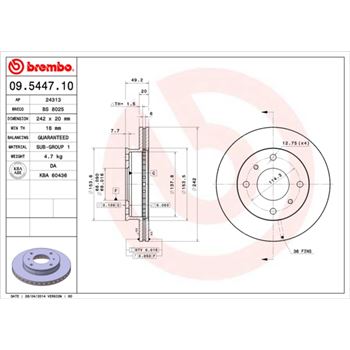 discos de freno coche - Disco de freno BREMBO 09544710