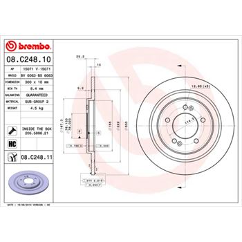 discos de freno coche - Disco de freno BREMBO 08C24810