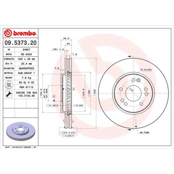 discos de freno coche - Disco de freno BREMBO 09537320