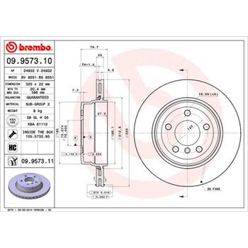 discos de freno coche - Disco de freno BREMBO 09957310