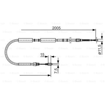 palancas cables frenado - Cable de accionamiento, freno de estacionamiento BOSCH 1987477923