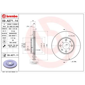 discos de freno coche - Disco de freno BREMBO 09A27114