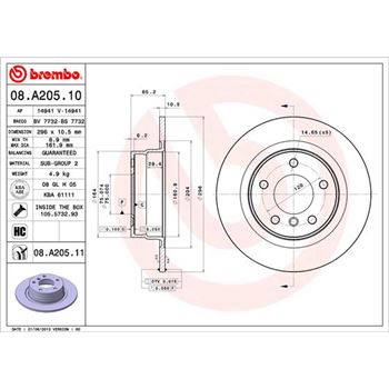 discos de freno coche - Disco de freno BREMBO 08A20510