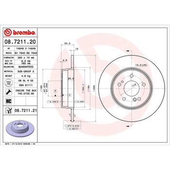 discos de freno coche - Disco de freno BREMBO 08721120