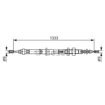 palancas cables frenado - Cable de accionamiento, freno de estacionamiento BOSCH 1987477440