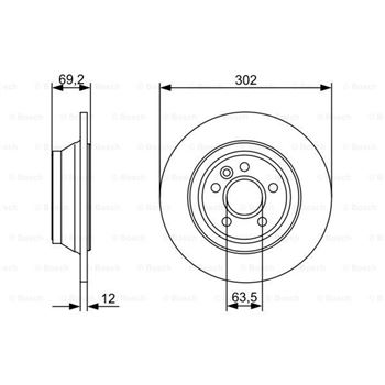 discos de freno coche - (BD1295) Disco de freno BOSCH 0986479396