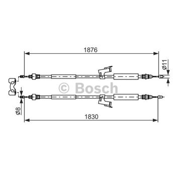 palancas cables frenado - Cable de accionamiento, freno de estacionamiento BOSCH 1987477202