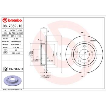 discos de freno coche - Disco de freno BREMBO 08735210