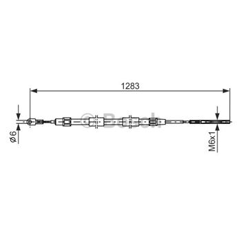 palancas cables frenado - Cable de accionamiento, freno de estacionamiento BOSCH 1987477710