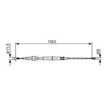 palancas cables frenado - Cable de accionamiento, freno de estacionamiento BOSCH 1987477891