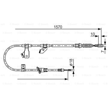 palancas cables frenado - Cable de accionamiento, freno de estacionamiento BOSCH 1987482272