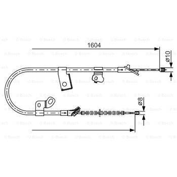 palancas cables frenado - Cable de accionamiento, freno de estacionamiento BOSCH 1987482220