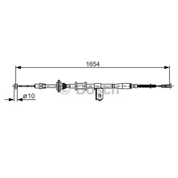 palancas cables frenado - Cable de accionamiento, freno de estacionamiento BOSCH 1987482172