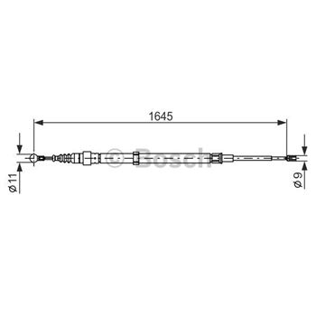 palancas cables frenado - Cable de accionamiento, freno de estacionamiento BOSCH 1987482191