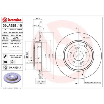 discos de freno coche - Disco de freno BREMBO 09A55510