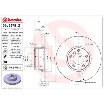 discos de freno coche - Disco de freno BREMBO 09557921