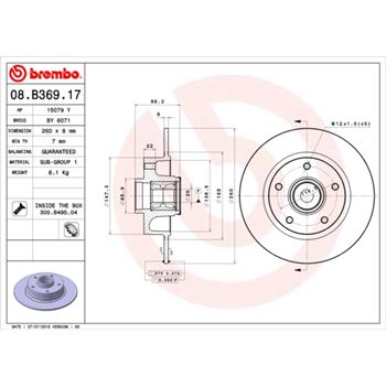 discos de freno coche - Disco de freno BREMBO 08B36917