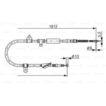 palancas cables frenado - Cable de accionamiento, freno de estacionamiento BOSCH 1987477888