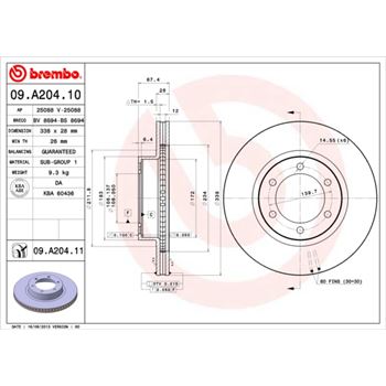 discos de freno coche - Disco de freno BREMBO 09A20410