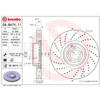 discos de freno coche - Disco de freno BREMBO 09B47411