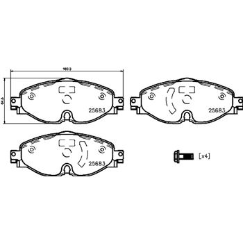 pastillas de freno coche - Juego de pastillas de freno BREMBO P85147