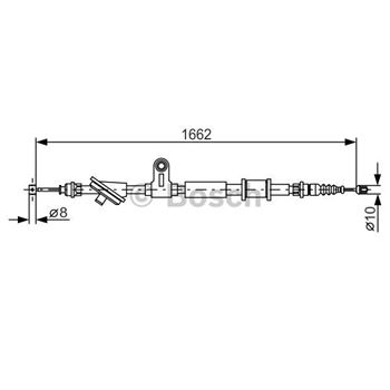 palancas cables frenado - Cable de accionamiento, freno de estacionamiento BOSCH 1987482285