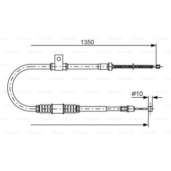 palancas cables frenado - Cable de accionamiento, freno de estacionamiento BOSCH 1987482063