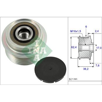 piezas sistema electrico - Rueda libre alternador INA 535 0238 10