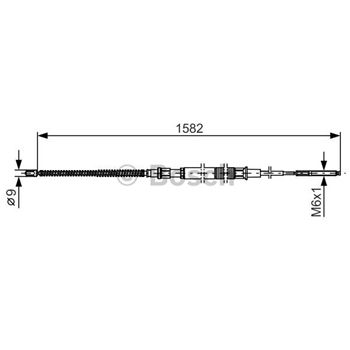 palancas cables frenado - Cable de accionamiento, freno de estacionamiento BOSCH 1987482124