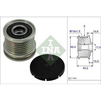 piezas sistema electrico - Rueda libre alternador INA 535 0001 10