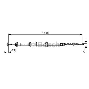 palancas cables frenado - Cable de accionamiento, freno de estacionamiento BOSCH 1987482207