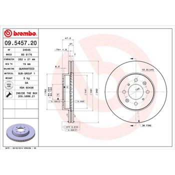 discos de freno coche - Disco de freno BREMBO 09545720