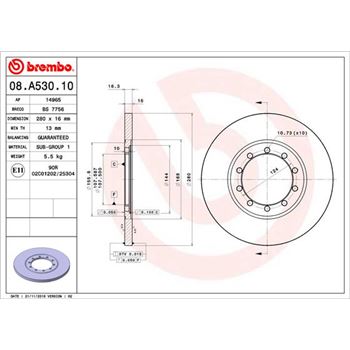 discos de freno coche - Disco de freno BREMBO 08A53010