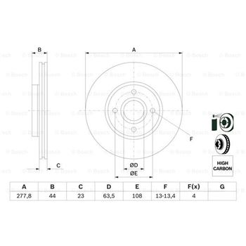 discos de freno coche - (BD1676) Disco de freno BOSCH 0986479659