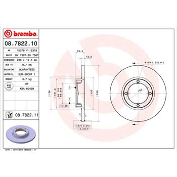discos de freno coche - Disco de freno BREMBO 08782210