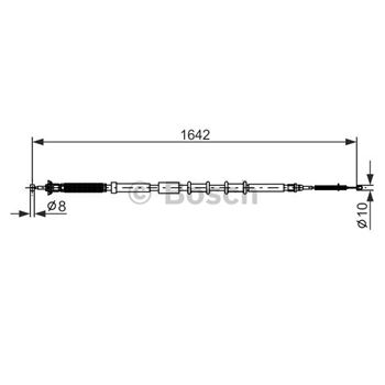 palancas cables frenado - Cable de accionamiento, freno de estacionamiento BOSCH 1987477974