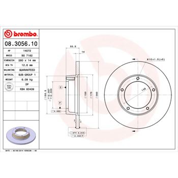 discos de freno coche - Disco de freno BREMBO 08305610