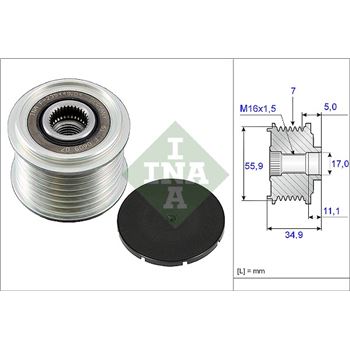 piezas sistema electrico - Rueda libre alternador INA 535 0083 10