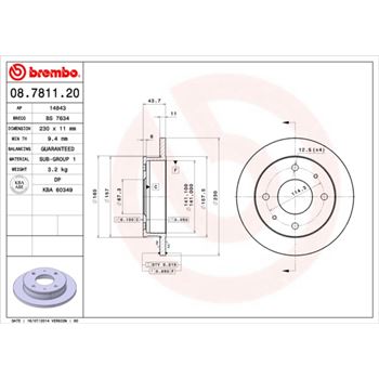 discos de freno coche - Disco de freno BREMBO 08781120