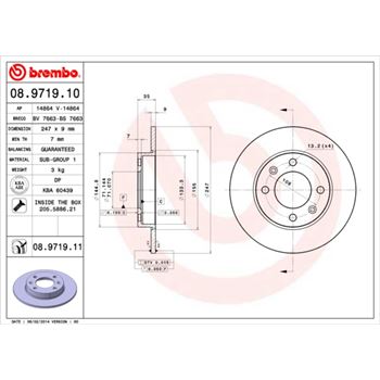discos de freno coche - Disco de freno BREMBO 08971910
