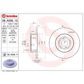 discos de freno coche - Disco de freno BREMBO 08A33610