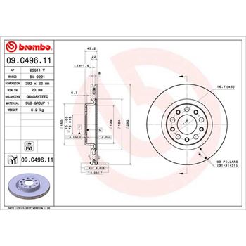 discos de freno coche - Disco de freno BREMBO 09C49611