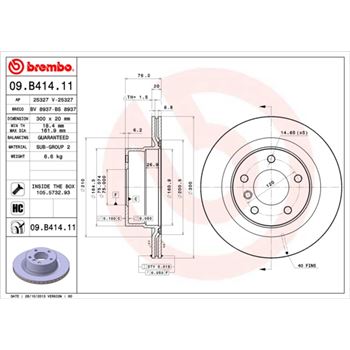 discos de freno coche - Disco de freno BREMBO 09B41411
