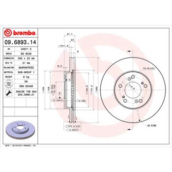 discos de freno coche - Disco de freno BREMBO 09689314