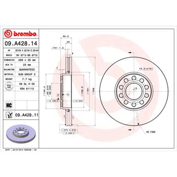 discos de freno coche - Disco de freno BREMBO 09A42814